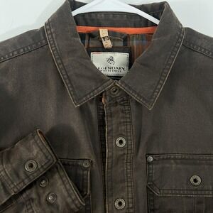 Legendary Whitetails Journeyman Jacket Mens Medium Brown Canvas Flannel‎ Lined